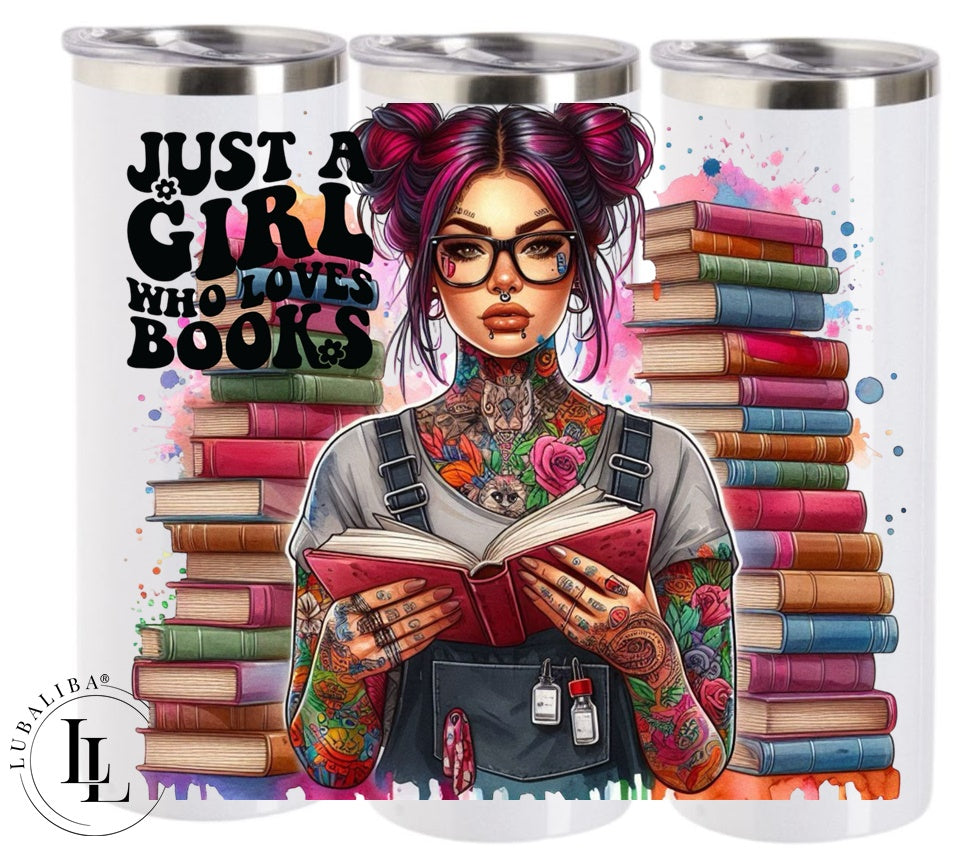 TUMBLER " JUST A GIRL .... BOOKS " ArtNr.: DEI